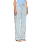 rag & bone Blue Phoebe Drawstring Wide-Leg Jeans