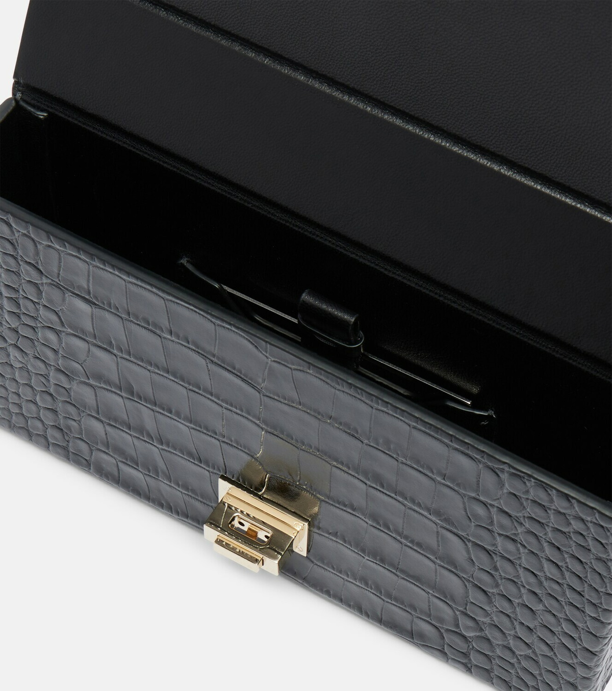 Tom Ford T Latch croc-effect leather box clutch