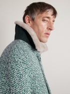 Zegna - Double-Breasted Wool and Cashmere-Blend Tweed Coat - Blue