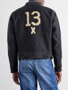 RRL - Logo-Embroidered Cotton Bomber Jacket - Black