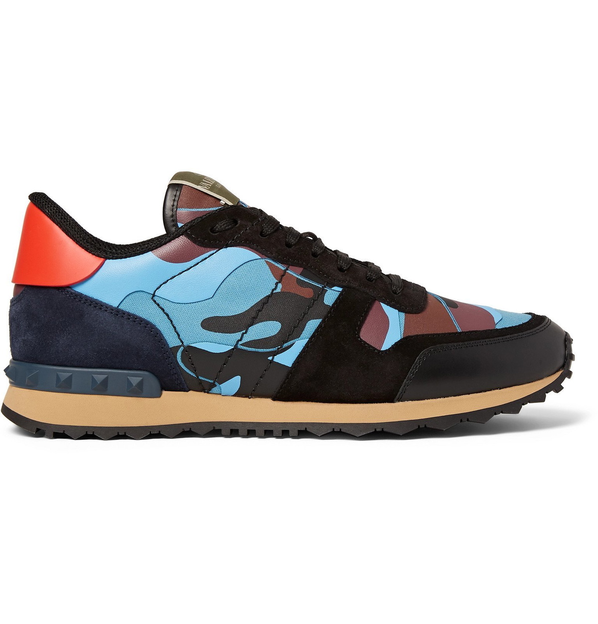 Valentino Garavani★ブルー デニム 迷彩 Rockrunner スニーカー Valentino Garavani Rockrunner camouflage-print Sneakers