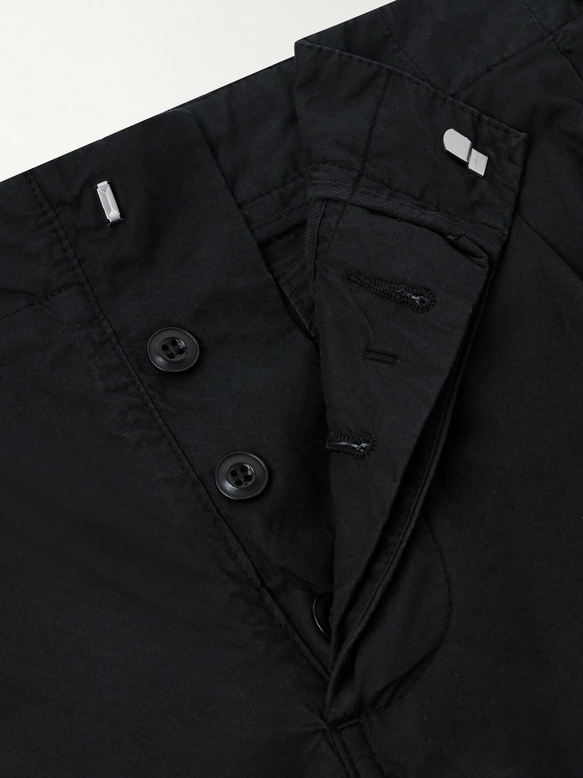 3sixteen - Safari Straight-Leg Cotton-Poplin Trousers - Black