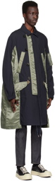sacai Navy & Khaki Military Coat