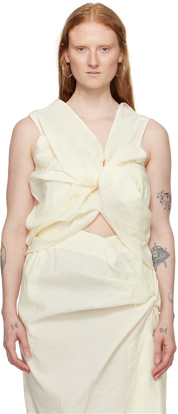 Photo: ISSEY MIYAKE Off-White Twisted Top