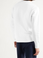 CHAMPION - Logo-Embroidered Fleece-Back Cotton-Blend Jersey Sweatshirt - White