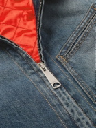 Alexander McQueen - Suede-Trimmed Denim Jacket - Blue