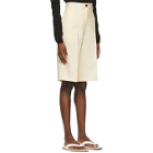 Arch The Beige Wool and Silk Bermuda Shorts