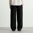 MKI Men's Linen Wide Leg Pants in Black