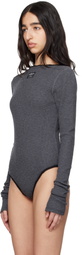 Commission Gray Reversed Henley Bodysuit