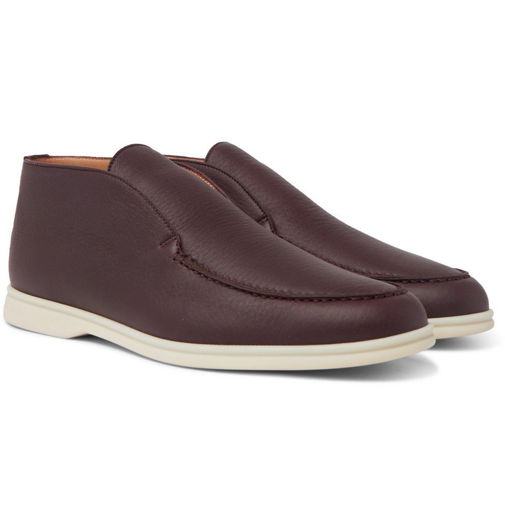 Photo: Loro Piana - Open Walk Full-Grain Leather Boots - Burgundy