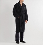 Paul Smith - Belted Appliquéd Cotton-Terry Robe - Black