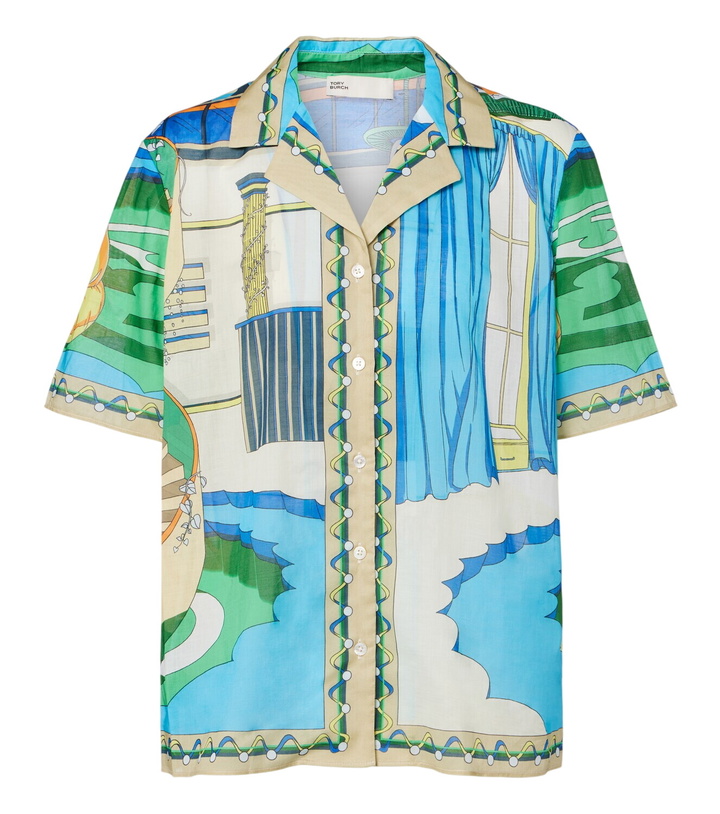 Photo: Tory Burch Printed cotton poplin bowling shirt