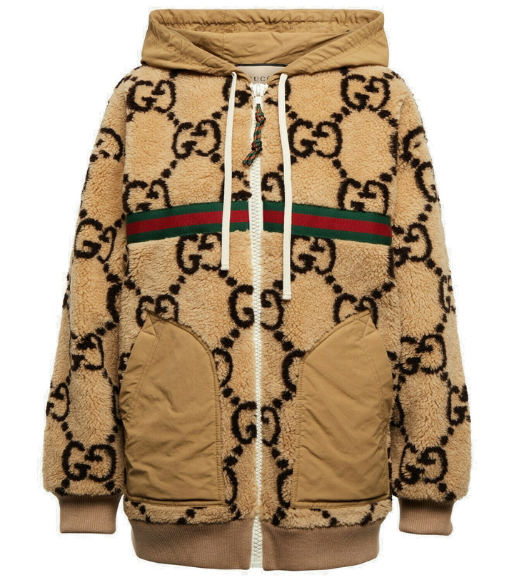 Photo: Gucci - Maxi GG wool-blend zip-up hoodie