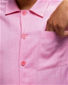 Ami Paris Camp Collar Shirt Pink - Mens - Shortsleeves