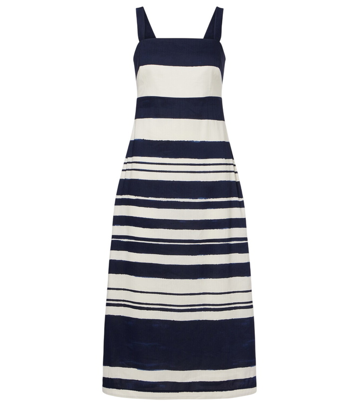 Photo: Veronica Beard Ella striped linen-blend midi dress