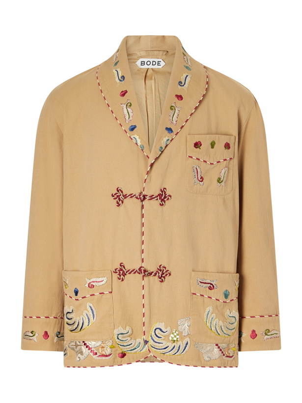 Photo: BODE - Embroidered Cotton-Twill Blazer - Neutrals