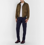 Beams F - Suede Bomber Jacket - Men - Green