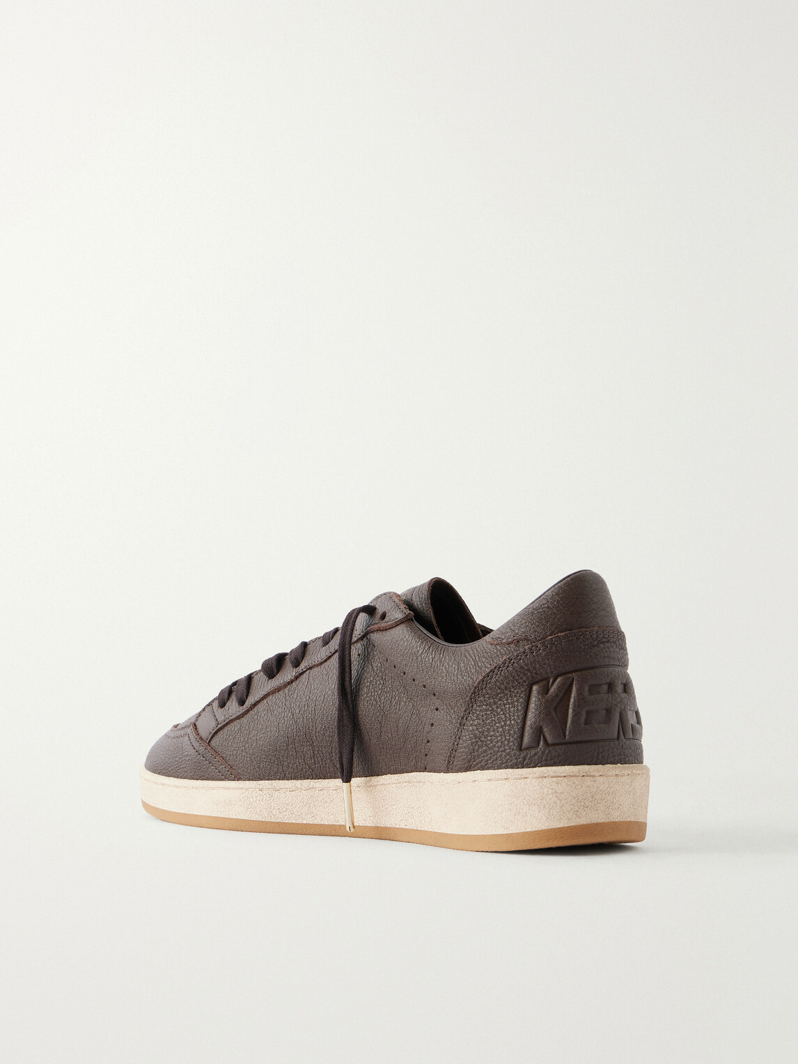 Golden Goose - Ball Star Distressed Leather Sneakers - Brown