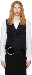 Ann Demeulemeester Black Ove Asymmetric Closure Waistcoat