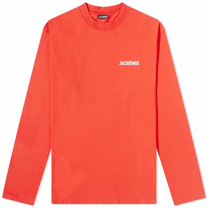 Photo: Jacquemus Men's Classic Logo Long Sleeve T-Shirt in Red