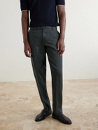 Sunspel - Straight-Leg Pleated Linen Suit Trousers - Green