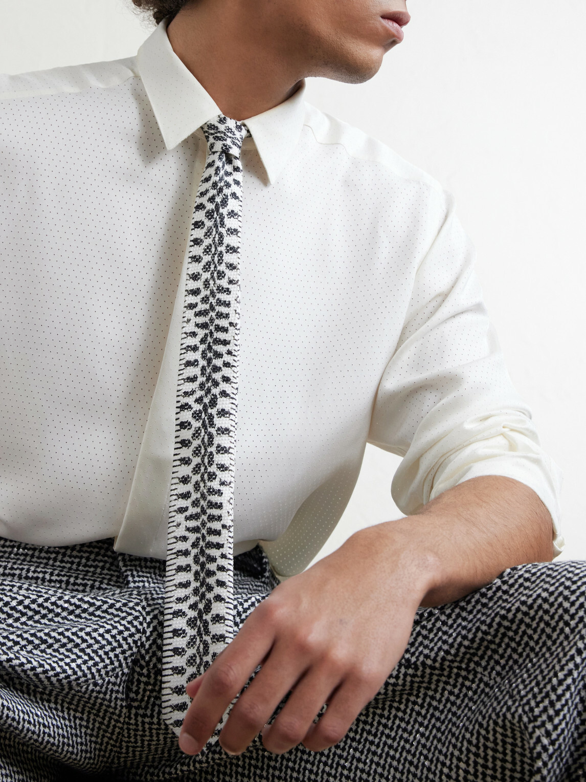 TOM FORD - 6cm Snake-Print Knitted Silk Neck Tie