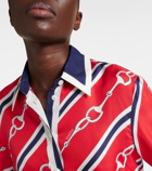 Gucci Horsebit cropped silk twill shirt