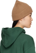 Maison Kitsuné Tan Fox Head Patch Beanie