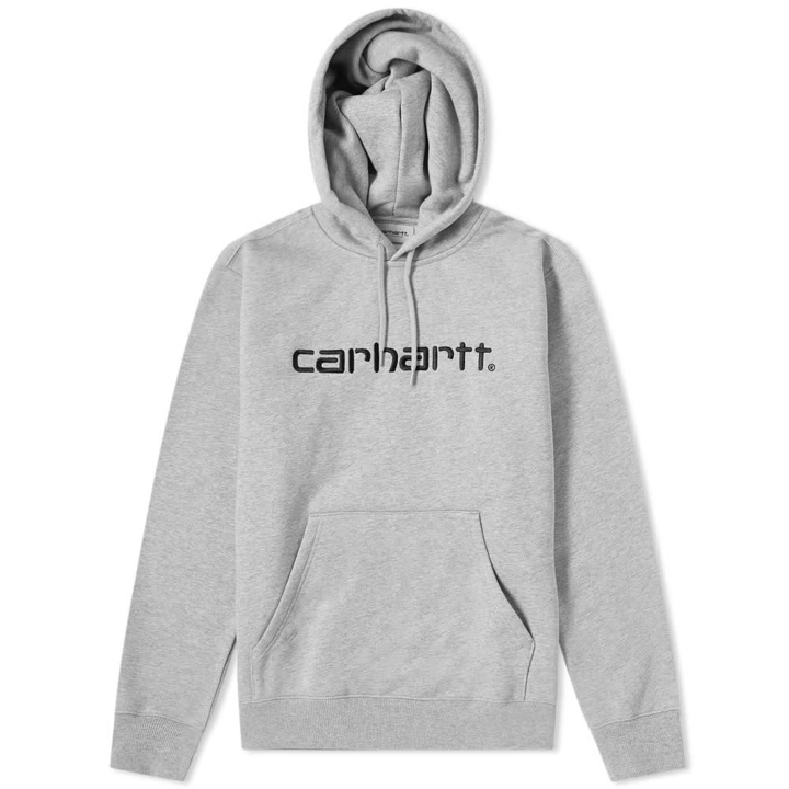 Photo: Carhartt Hooded Embroidered Logo Sweat Grey Heather & Black