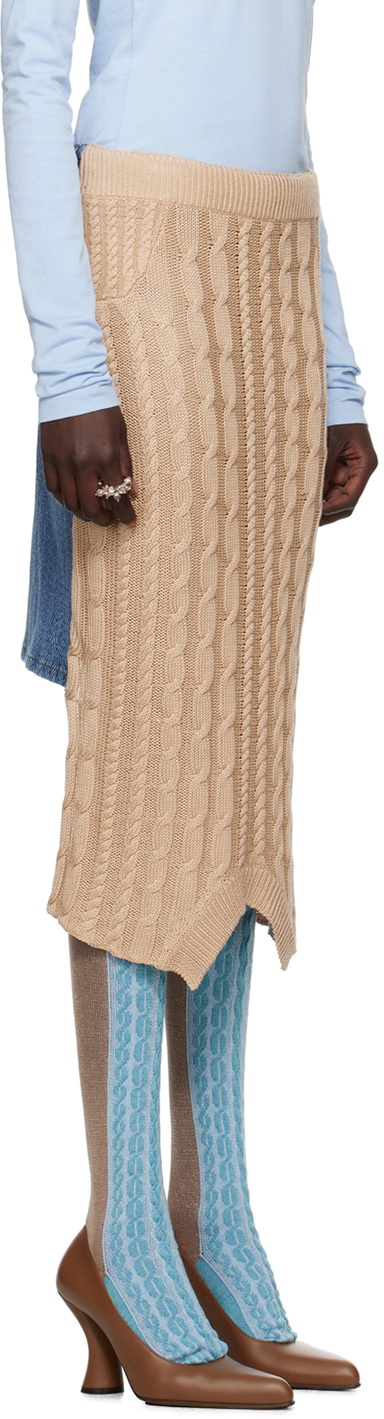 Julie Kegels SSENSE Exclusive Beige & Blue Samira Midi Skirt