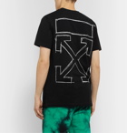 Off-White - Embroidered Cotton-Jersey T-Shirt - Black
