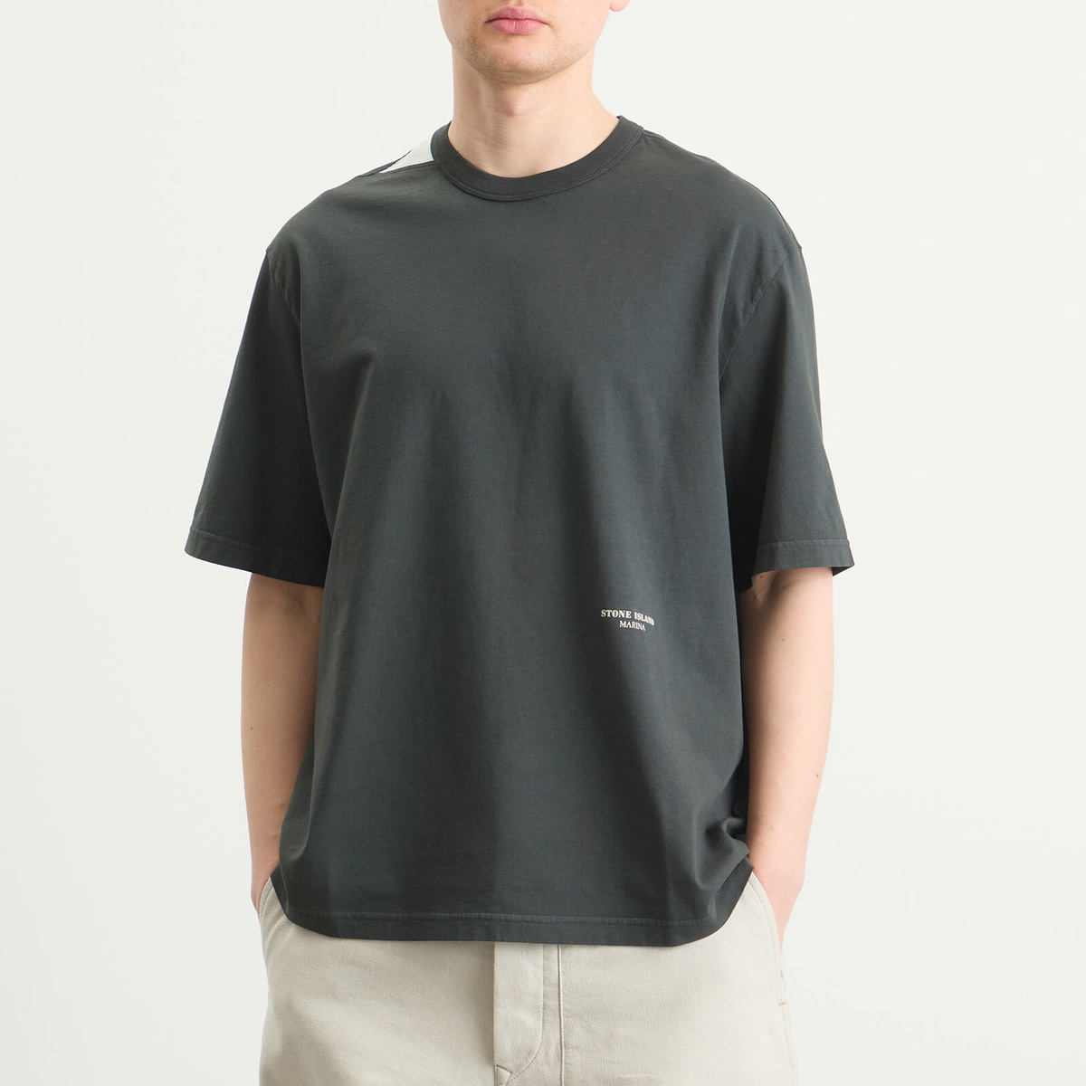Stone Island Men's Marina Small Logo T-Shirt in Lead Grey