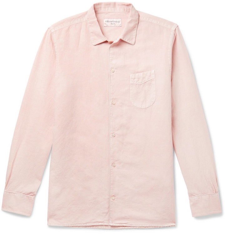 Photo: Officine Generale - Cotton and Linen-Blend Shirt - Pink