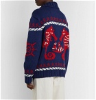Gucci - Relaxed Intarsia Wool Zip-Up Cardigan - Blue