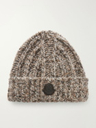 Moncler - Ribbed Wool-Blend Beanie - Brown