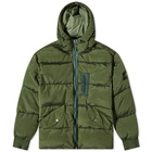 Stone Island Men's Nylon Metal Hooded Down Jacket in Olive