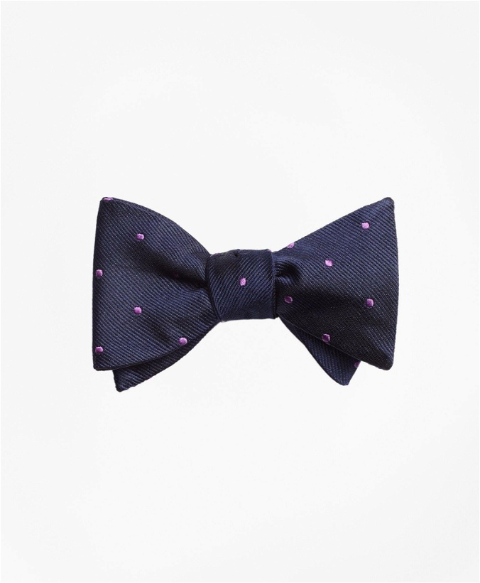 Photo: Brooks Brothers Men's Dot Bow Tie | Navy/Purple