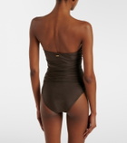 Simkhai Lorena appliqué ruched swimsuit