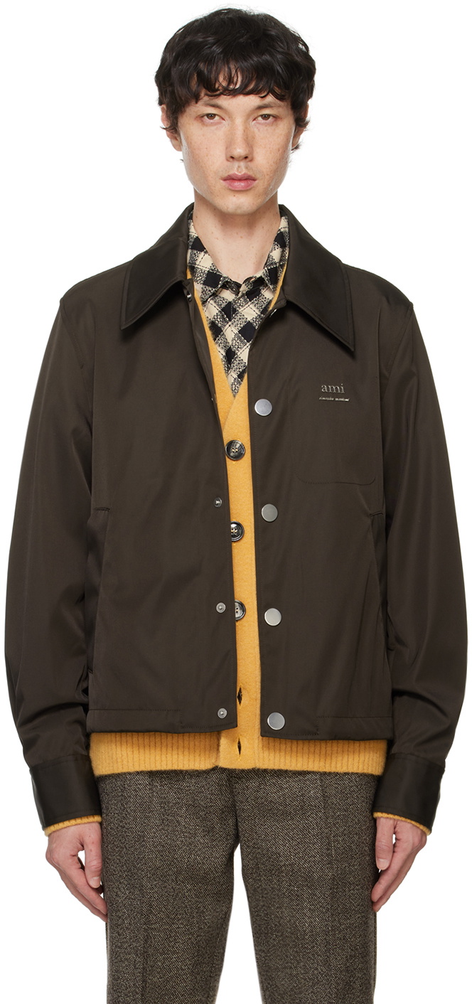 AMI Paris Brown 'Ami Alexandre Mattiussi' Buttoned Jacket AMI