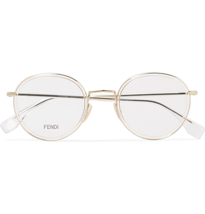 Photo: Fendi - Round-Frame Acetate and Gold-Tone Optical Glasses - Neutrals