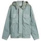 C.P. Company Men's Flatt Nylon Mixed Goggle Overshirt in Silver Blue