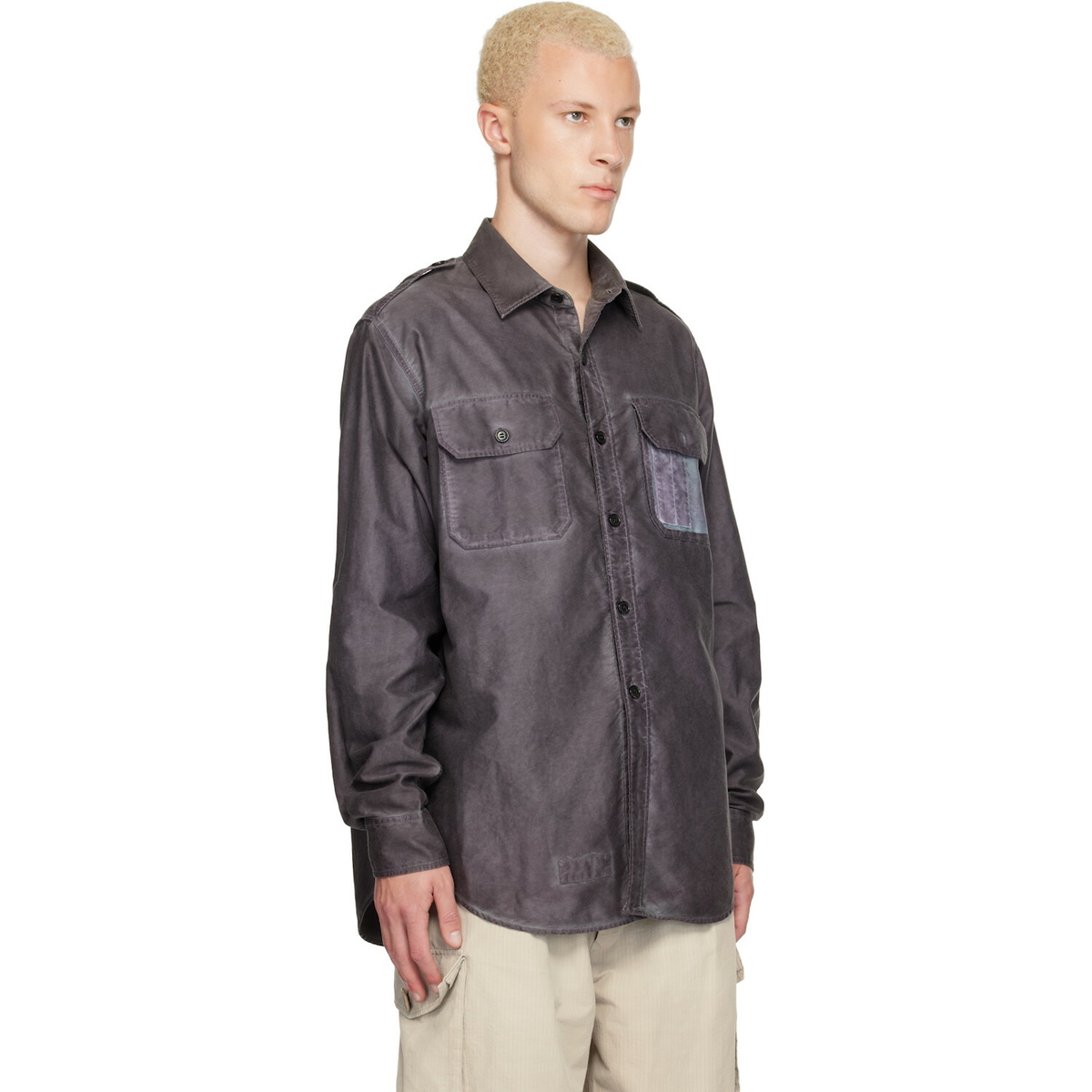 Maison Margiela Purple Double-Dyed Workwear Shirt