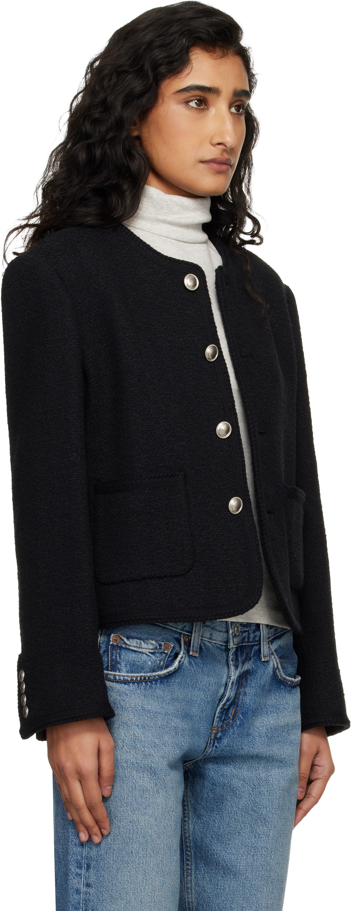 Dunst Black Classic Boucle Tweed Jacket