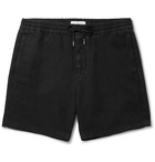 Mr P. - Linen and Cotton-Blend Drawstring Shorts - Black