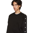 Johnlawrencesullivan Black Buttoned Sleeve Sweatshirt