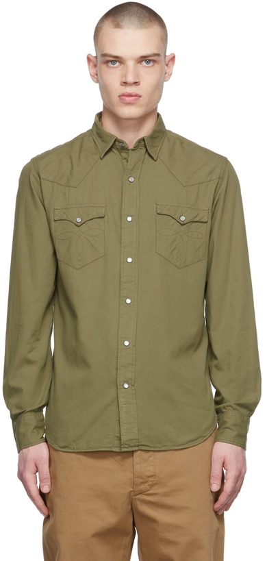 Photo: RRL Khaki Slim Fit Western Shirt