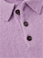 Aspesi - Brushed-Wool Polo Shirt - Purple