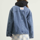 Charles Jeffrey Loverboy Women's Corduroy Collar Denim Jacket in Washed Denim