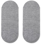 Corgi - Ribbed Cotton-Blend No-Show Socks - Gray
