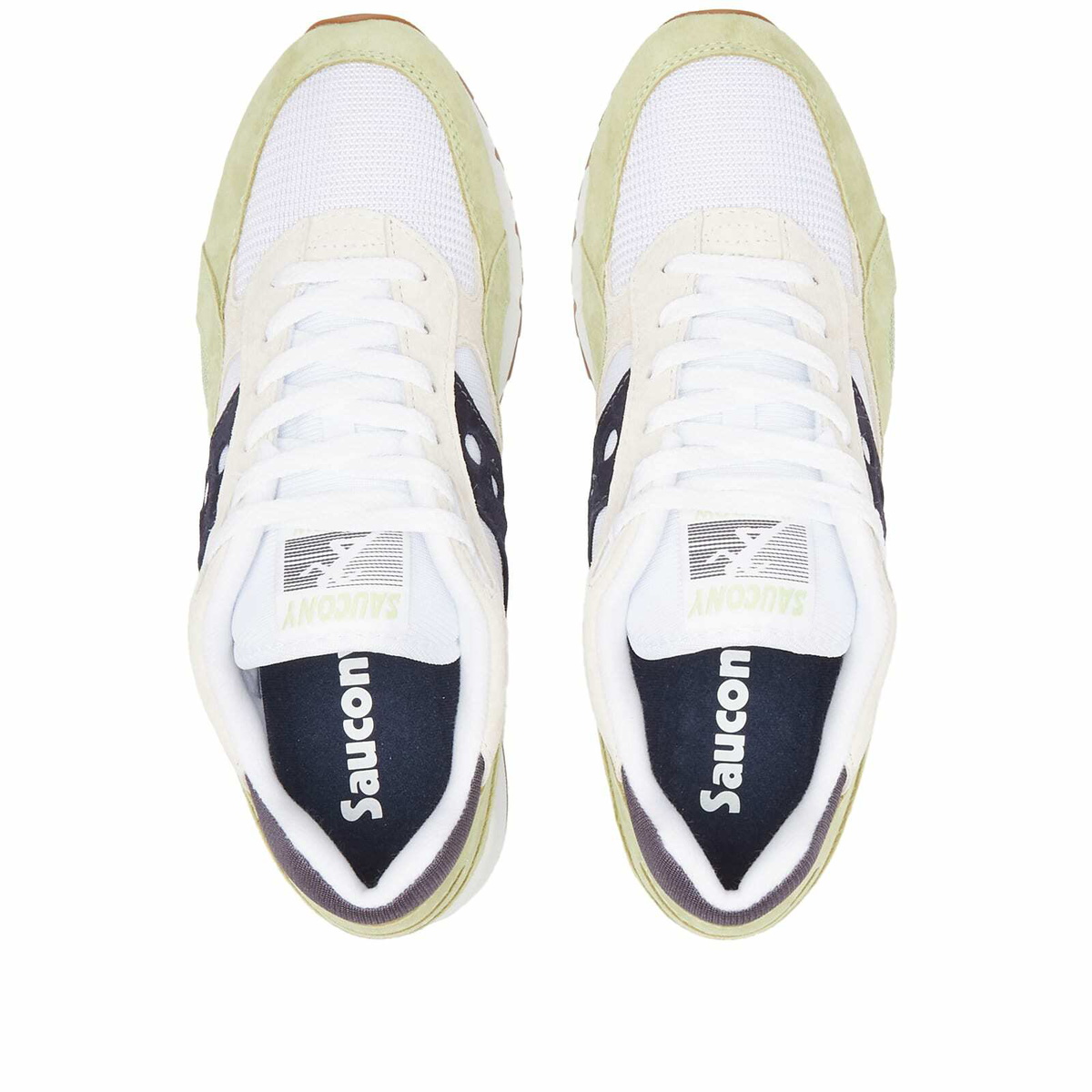 Saucony Men's Shadow 6000 Sneakers in White/Mint/Navy Saucony